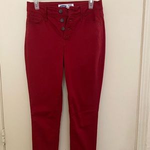 Old Navy red rockstar jeans super high-rise size 6